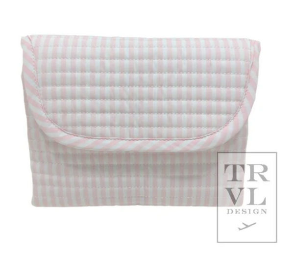 TRVL Quilted Changing Mat - Changing Pad Pimlico Stripe Pink