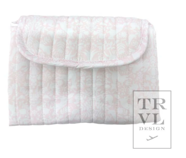 TRVL Quilted Changing Mat - Changing Pad Woodland Pink