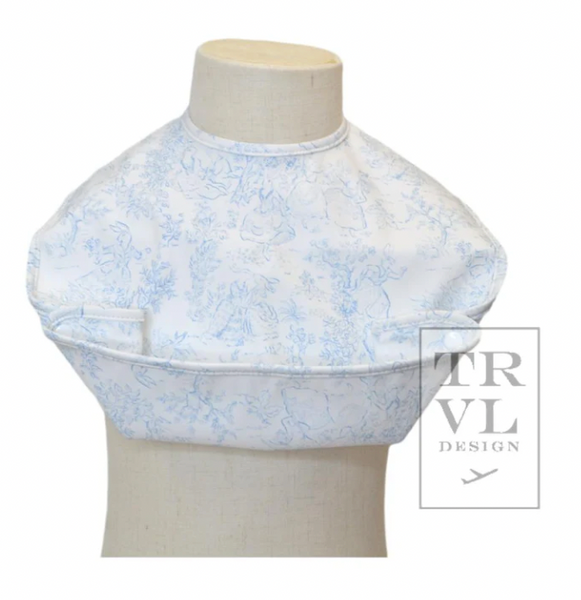 TRVL Best Bib - Bunny Toile Blue