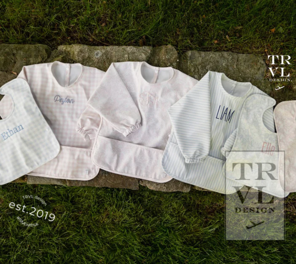 TRVL Perfect Smock - Bib Bunny Toile Blue