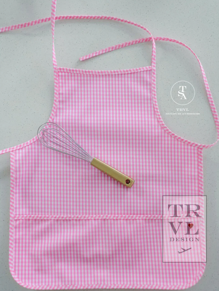 TRVL Apron - Gingham Pink