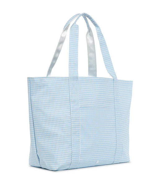 TRVL Jumbo Tote - Gingham Sky