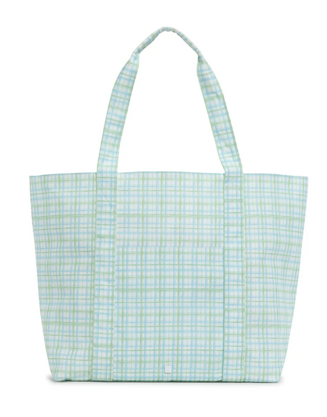 TRVL Jumbo Tote - Classic Plaid Green