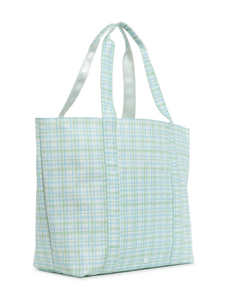TRVL Jumbo Tote - Classic Plaid Green