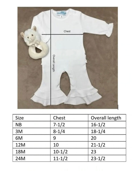 Monogram Ruffle Romper Coming Home